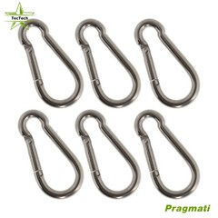 6 Pack 304 Stainless Steel Clips Spring Snap Hook Carabiner Easy To Install