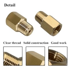 2PCS 1/8 BSPT Male to 1/8-27 NPT Female, Thread Adapter for Gauge