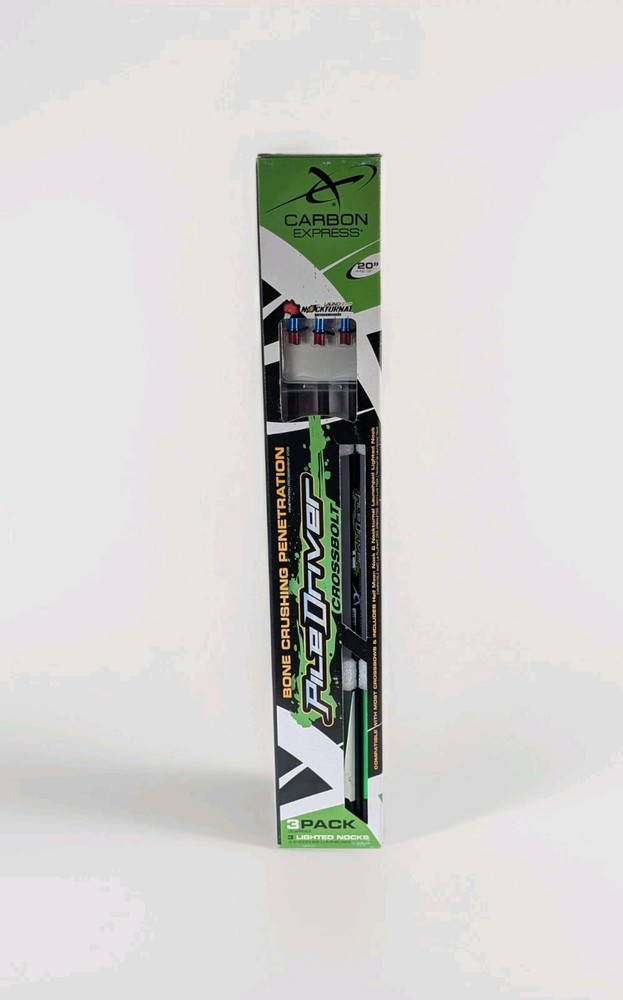 3 Count Carbon Express 52148 20 inch Piledriver Crossbolt With (3) Lighted Nocks