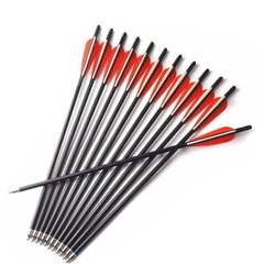 12Pcs 20″ Crossbow Bolts Mixed Carbon Hunting Arrow Changeable Tips Half Nocks