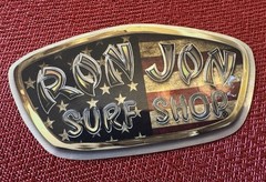 RON JON Surf Shop Surfing Glossy Promo Advertising sticker American Flag Version