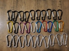 30 Pcs 2″ Carabiner Bulk Spring Snap Hooks Bulk Aluminum Alloy Clip Multi Color.