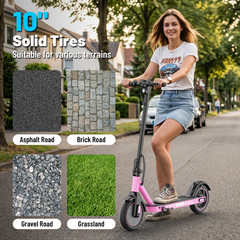 Electric Scooter Adults 19MPH 21Miles Range 10»Tire 350W E-Scooter