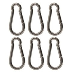 304 Stainless Steel Spring Snap Hook Carabiner Clip Set Of 6 264Lbs