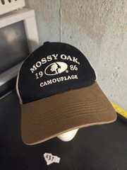 Mossy Oak 1986 Camouflage Trucker Hat | Black/Brown Mesh Back Snapback OSFM