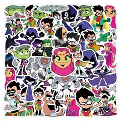 60PCS Teen Titans Stickers Waterproof PVC Vinyl Laptop Luggage Water Bottle Set