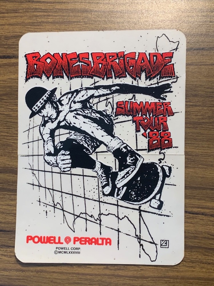 Powell Peralta #1, 1988, 3 1/2″ X 4 3/4″, Bones Brigade Summer Tour, Rare