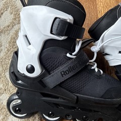 Rollerblade Microblade Kids Inline Skates Adjustable Black White Sizes 5-8