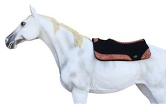 Horse SADDLE PAD Western Contoured Wool Felt Moisture Wicking Saddle Pad Black