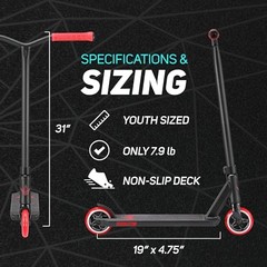 Red Trick Scooters – ONE S3 Stunt Scooter for Kids 6-12 Years – Trick Scooters