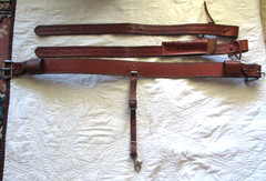 36″ WESTERN BROWN LEATHER REAR CINCH W/28″ REAR FLANK STRAPS