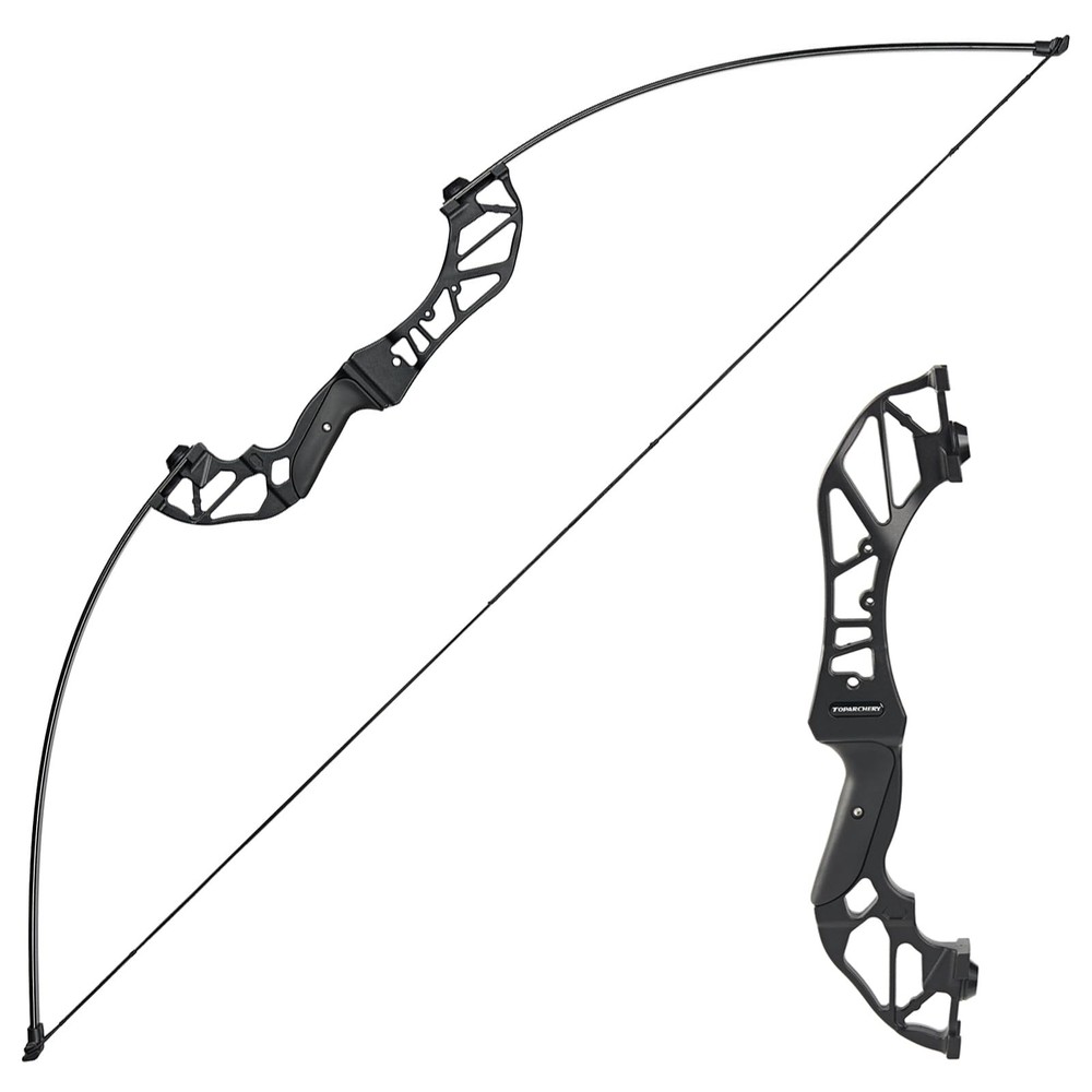 Archery Takedown Recurve Bow Hunting Long Bow Alloy Riser – Right Hand Black – D