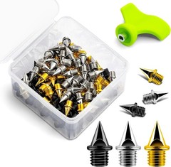 1/4 Inch Track Spikes, 100 Pieces Steel Track Shoe Spikes Replacements and Sp…
