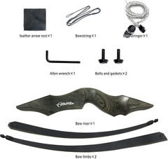 Black Hunter Archery Takedown Bow Longbow American Longbow Adult Right Hand Hunt