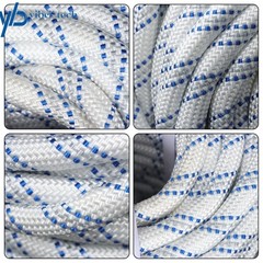 1/2inch x120FT Double Braided Rope Breaking Strength 1485 Pounds White Blue Grey