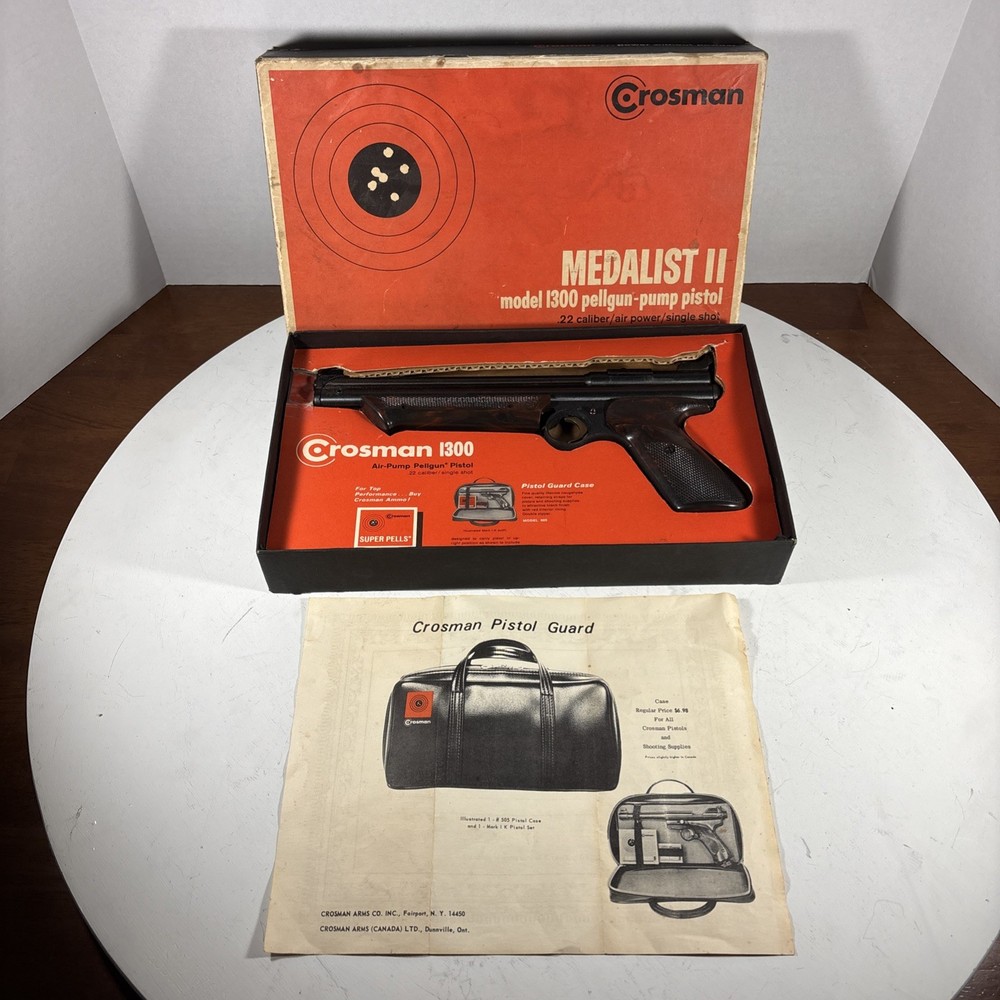 Crosman Medalist II Model 1300 .22 Cal Vintage Pellet Pump Pistol W/ Box