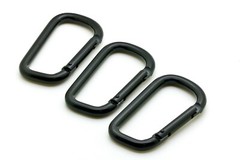 Pack 100 pcs 3″ Heavy Duty Carabiner Black D Clip Key Chain Spring D Shape