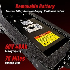 10000W NFC 13″ OFF ROAD 60V 40AH 55MPH FAST SPEED 75Miles ELECTRIC SCOOTER ADULT