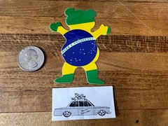 Grizzly Griptape Brazil Flag Bear Sticker Torey Pudwill Skateboarding Supreme