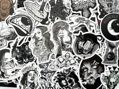 1000 Random Bulk Gothic Stickers Lot Goth Pack Dark Horror Theme Punk Decals