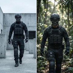 Tactical Airsoft Helmet Full Face Mask Black Paintball Military Style