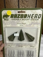 Bear Razorhead Double Bevel Broadhead 150,175,200,250gr Weight System 3pk 35254