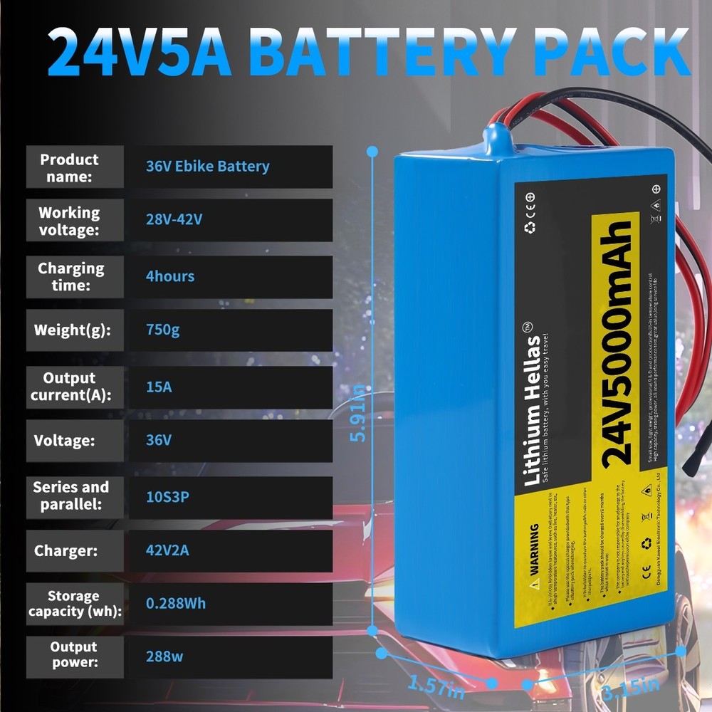 Lithium Hellas 24V5Ah 10Ah Rechargeable Lithium Battery Pack Portable