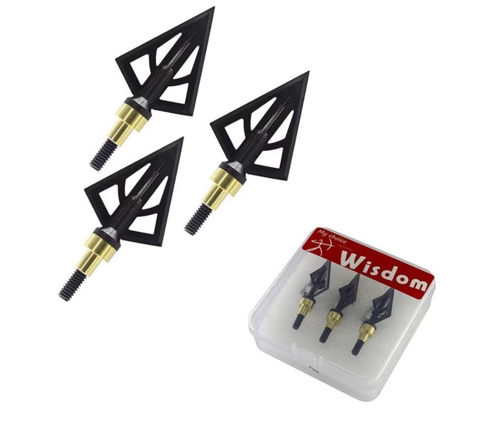 Broadheads Fixed Blade One-pc 100/125 Grain 1″ Cut Hunting Crossbow Arrowtip