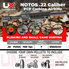 Umarex Notos Carbine .22 Caliber Air Rifle PCP with 250 Pellets Bundle (2254847)