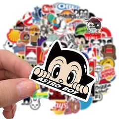 50 Pcs SUPER COOL BRAND LOGO Sticker Set, Uses – Laptop Phone Skateboard Truck