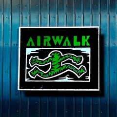 Vintage 1980’s Airwalk Logo Sticker Featuring Green «Running Man» Graphic