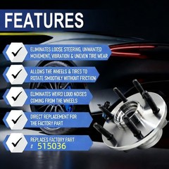 515036 4WD Front Wheel Bearing Hub Assembly Fits for 1999-2007 Cadillac Escal…