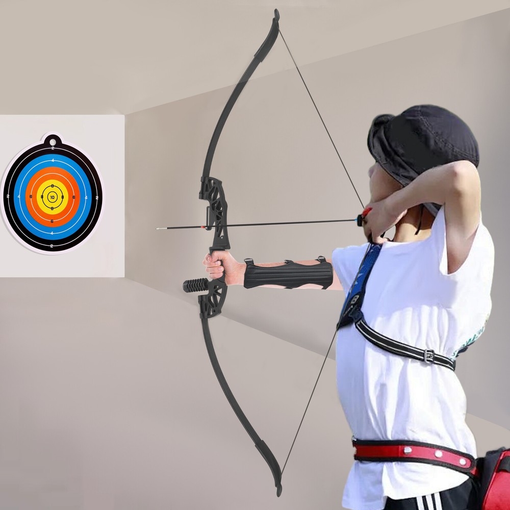 Black Hunter Recurve Bow 54.33″ Takedown 40 lbs Hunting Bow Archery Target Shoot
