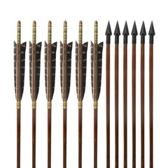 12Pcs 33″ Handmade Bamboo Hunting Arrows Tradition Japanese Kyudo Eagle Feather