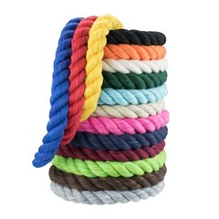 P2 Colored Twisted Cotton Rope 1/4 & 1/2-in Rope by the Foot Pet Safe USA Made