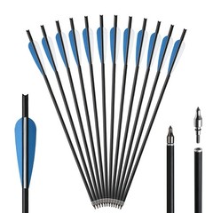 12Pcs 20Inch Crossbow Bolts Carbon Arrows /12Pcs Hunting Broadhead /Arrow Quiver