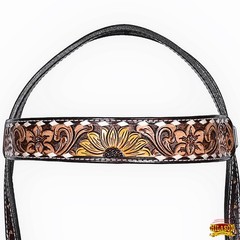 Western Headstall and Breast Collar Set HILASON Tooled Leather Horse Bridle Tack