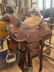 Scott Thomas roping saddle