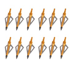 12Pcs 100Grain Broadheads 3Blade Arrow Tips Compound Bow Crossbow Outdoor Sports