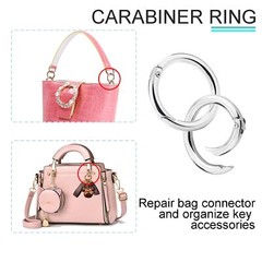 10 × Metal Spring O Rings Clip Keychain Round Carabiner Clips Snap Hook Keyring