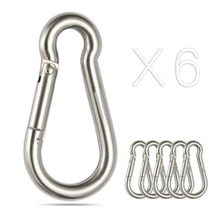 6 Pack Snap Hook 304 Stainless Steel Carabiner Clip For Ropes Fishing Chains