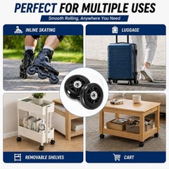 76mm Luggage Wheel Replacement, Suitcase Wheels 76x24mm with 40mm x 24mm