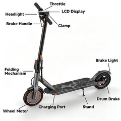 Kids Electric Scooter 12 Miles Range Foldable E Scooter with App Control