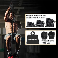 Climbing Rope 1.5 Inch Diameter 10/15 / 20/30 Feet Length Gym Climbing Rope for