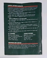 Vintage 1994 Browning Compound Bow Owner Manual Maxim Mirage Midas Summit Fox