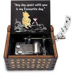 Cute Bear Best Friend Wood Music Box Gifts for Women, Friendship BBF Daughter