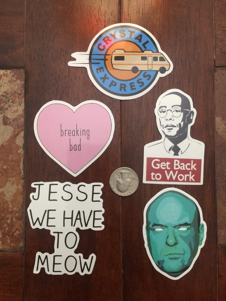 Lot Of 5 Breaking Bad Stickers Skateboard Cell Laptop Bumper Decal Meth Drugs!