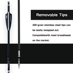 BOWSOUL 31Inch Carbon Arrows for Target Practice Hunting Arrow with Removable