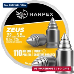 Harpex Zeus .22 Cal Airgun Pellets – 19.7 Grain Pointed Design – High Accuracy &