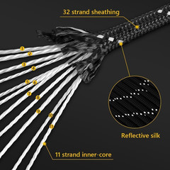 750Ib Reflective Paracord Rope,100′ 200′ 500′ 1000′, 4Mm 11 Strand Parachute Spo